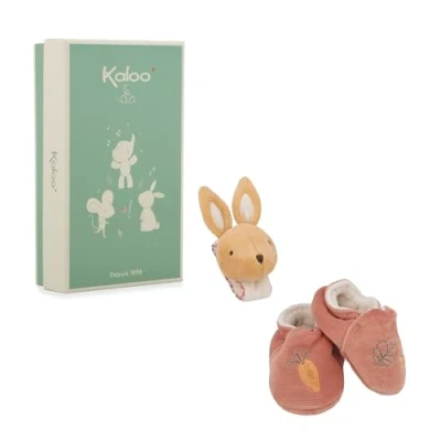 Afbeelding van Kaloo Babygeschenkset In Thema Konijn Met Konijnenslofjes En Geluidsarmband Ideaal Als Geboortegeschenk De Ideale Set Om Het Geluidsbewustzijn Van Je Baby Te Stimuleren!