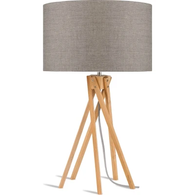Afbeelding van GOOD&amp;MOJO Tafellamp Kilimanjaro Taupe/Bamboe Ø32cm