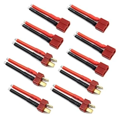 Afbeelding van Deans 5 paar vrouwelijke en mannelijke T stekkers met 14 AWG siliconen draad voor RC Lipo Drone batterijkabel