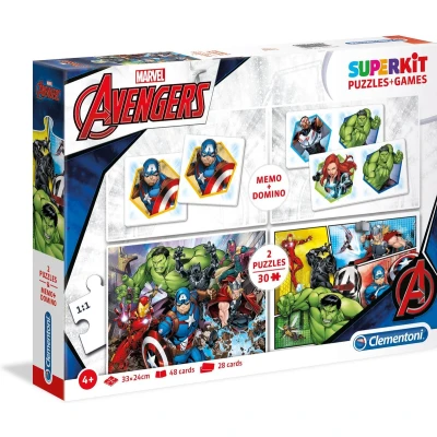 Afbeelding van Clementoni Super kit puzzel en spellen 4in1 Marvel The Avengers, puzzels kinderen