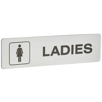 Afbeelding van Seco Plaat met pictogram &quot;Ladies with Pictogram&quot;, 190 mm x 45 2 acryl geborsteld aluminium effect