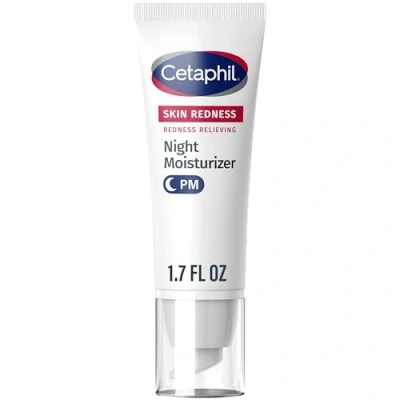 Afbeelding van Cetaphil Redness Relieving Night Moisturizer Fragrance Free Hydraterende Herstellende Nachtcrème Met Vitamine E,B3,B5 Tegen roodheid