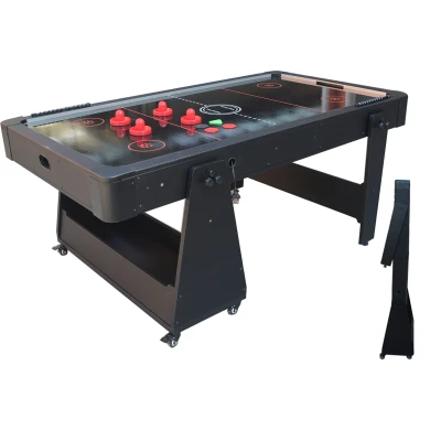 Afbeelding van Airhockey TopTable Fast Track Easy Mobile Black Gray (opklapbaar&amp;verrijdbaar) 6,5ft
