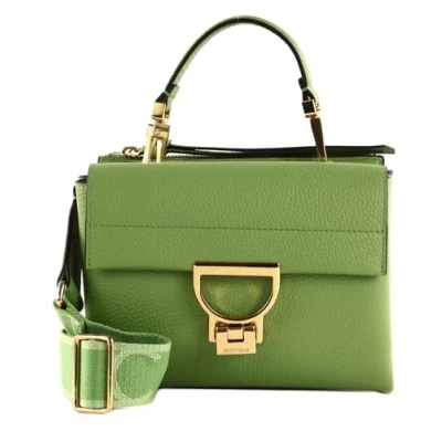 Afbeelding van COCCINELLE Leren Schoudertas Handtas Arlettis Signature Handbag Grained Leather Guacamole Groene