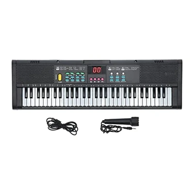 Afbeelding van MQ6186 Draagbaar Pianotoetsenbord, 61 toetsen, elektronisch, digitaal, muziek, piano, multifunctioneel, met microfoon volledige grootte, toetsen voor kinderen en beginners