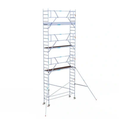 Afbeelding van Gevelvrije rolsteiger 0.75x3.05x9.20m werkhoogte &quot;houten platformen&quot;