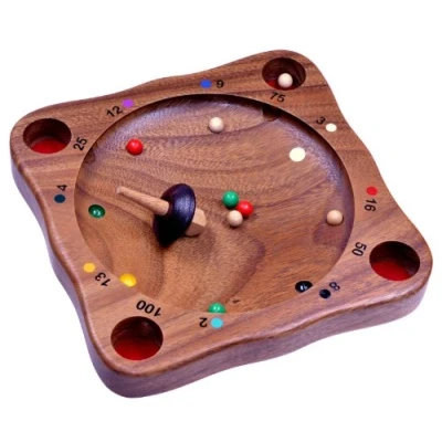 Afbeelding van Tiroler Roulette tolspel behendigheidsspel gezelschapsspel bordspel van hout