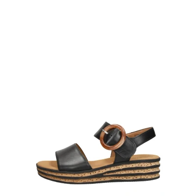 Afbeelding van Gabor 44.550 Sandalen met plateauzool, Dames, Maat: 44, Schwarz Leer