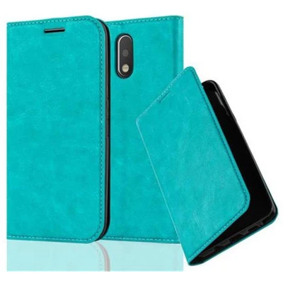 Afbeelding van Cadorabo Hoesje geschikt voor Motorola MOTO G4 / PLUS in BENZINE TURKOOIS Beschermhoes met magnetische sluiting, standfunctie en kaartvakje Book Case Cover Etui