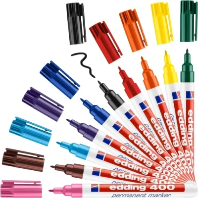 Image de edding marqueur permanent 400, pointe ogive, set de 10