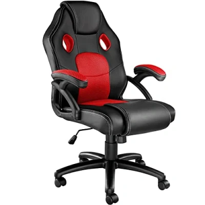 Afbeelding van tectake® bureaustoel gamingchair luxe burostoel kantoorstoel racingstoel gamestoel Mike zwart/rood