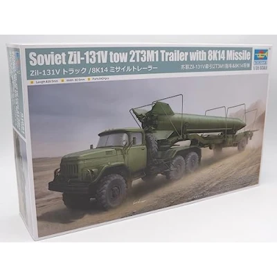 Afbeelding van Trumpeter 01081 Soviet ZiL 131V tow 2T3M1 trailer with 8K14 missile 1:35