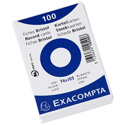 Image de EXACOMPTA Fiches bristol, A7, uni, blanc