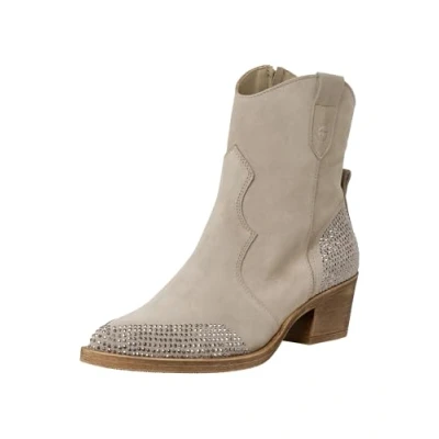 Afbeelding van Tamaris Cowboy/Bikerlaarsjes, Dames, Maat: 36, Taupe comb Leer