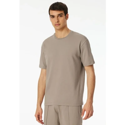 Afbeelding van Schiesser MIX Relax Pyjamashirt, Heren, Maat: 48, Clay
