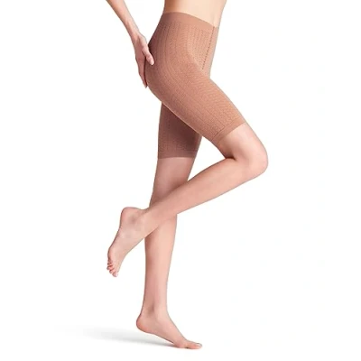 Afbeelding van FALKE Cellulite Control mat half ondoorzichtig 80 Denier biker shorts dames bruin Maat S M