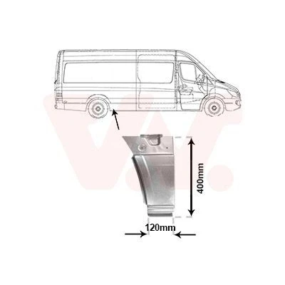 Afbeelding van Van WEZEL 5876142 Spatbordverbreders Rechts achter, voor de as MERCEDES BENZ: Sprinter 3.5 T