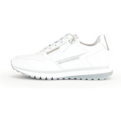 Afbeelding van Gabor Damessneakers, lage schoenen, comfortabel, extra breed (H), zilverwit 50
