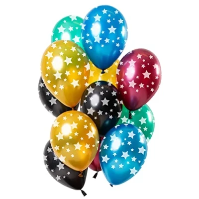 Afbeelding van Folat Ballonnen Sterren Meerkleurig Metallic 30cm 12 stuks