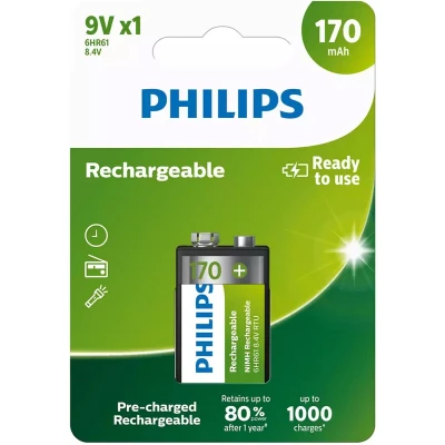 Afbeelding van Battery Sales Europe Oplaadbare Batterij Rechargeable NimH 9V/HR22 170mah