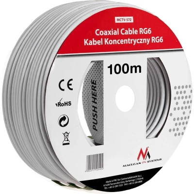 Afbeelding van RG6 Coaxiale kabel 1.0CCS 100 m Maclean TV