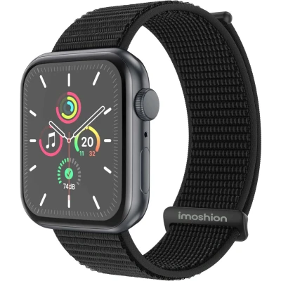 Afbeelding van imoshion Nylon⁺ bandje voor de Apple Watch Series 1 t/m 9 / SE (38/40/41 mm) 10 (42 Zwart