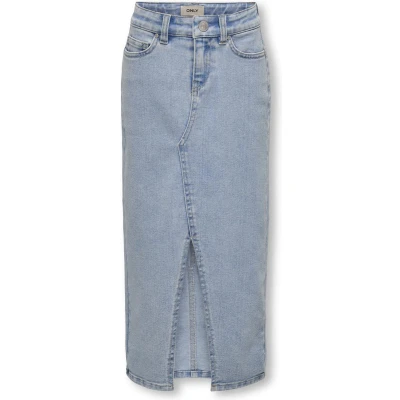 Afbeelding van ONLY KOGSIRI FRONT SLIT SKIRT DNM GUA NOOS Meisjes Rok Light Blue Denim