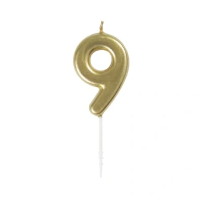 Afbeelding van Haza Original Cijferkaars &#039;9&#039; Goud 6 Cm