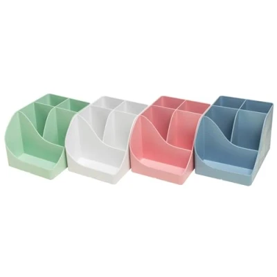 Afbeelding van Exacompta Ref. 695303D 1 Pen Wave Autentik pennenhouder 5 vakken 4 hoge voor grote gebruiksvoorwerpen en onderste compartiment kleine willekeurige kleuren