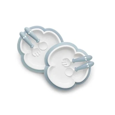 Afbeelding van BabyBjörn Babyservies 3 delig 2 sets Pastelblauw