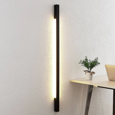 Afbeelding van Arcchio LED wandlamp 2lichts aluminium H: 130 cm zwart Inclusief lichtbronnen