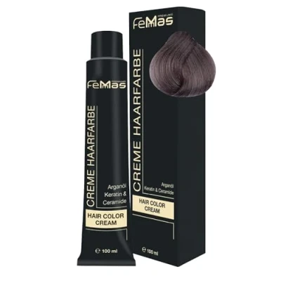 Afbeelding van FemMas Licht blond Intensieve haarkleur 8.11, professionele bruine crème met arganolie, keratine, ceramide, als permanente kleuring of kleuring, 100 ml