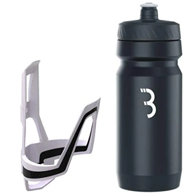 Afbeelding van BBB Cycling BBC 03C Fietsflessenhouder Combo Fueltank Waterfles Wit Zwart/Zwart 550 ml