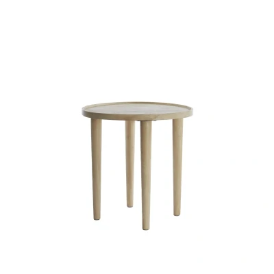 Afbeelding van Light &amp; Living Ronde Bijzettafel Qiano Mangohout 49cm Naturel