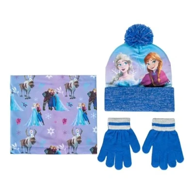 Afbeelding van Disney Frozen Winterset Handschoenen Muts en Sjaal Meisjes