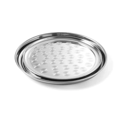 Afbeelding van Hendi Serveerschaal Rond Geborstelde RVS Snackschaal Ø40x(H)1,9cm