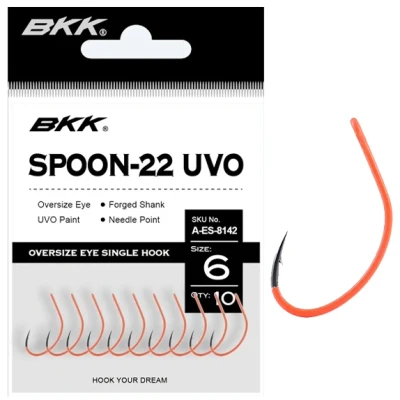 Afbeelding van BKK Spoon 22 UVO Zeeforel/Zalmhaak #2 (8Pcs) Forelhaken