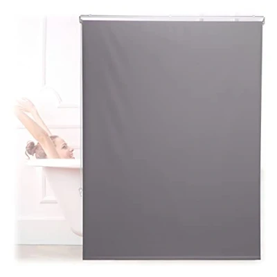 Afbeelding van douchegordijn 120 x 240 cm douche &amp; badkuip waterafstotend plafond raam grijs