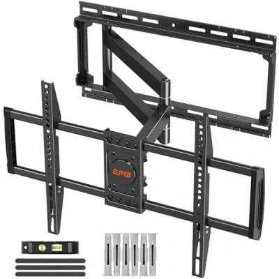 Afbeelding van ELIVED EV3019 draaibare muurbeugel en lange arm uittrekbaar tot 750 mm ultra sterk voor 37 75 inch tv 40 kg VESA 600 x 400 kantelbaar draaibaar