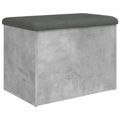 Image de vidaXL Banc de rangement gris béton 62x42x45 cm bois d&#039;ingénierie835043