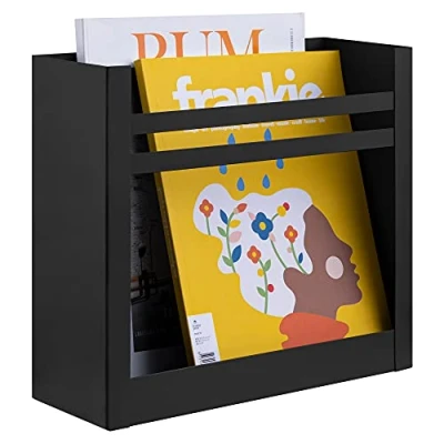 Afbeelding van Navaris tijdschriftenhouder voor aan de muur Houder magazines en kranten Wandorganizer Tijdschriftenrek 30 x 27 11 cm Zwart
