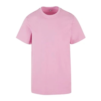 Afbeelding van Build Your Brand Zuurgewassen T shirt met ronde hals voor heren van katoen hals, verkrijgbaar in drie maten XS tot 5XL, Zacht roze