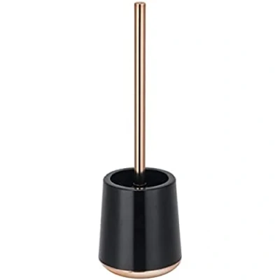 Afbeelding van MSV Coruna Toilet/WC borstel in houder kunststof zwart/koper 38 x 12 cm Luxe uitstraling