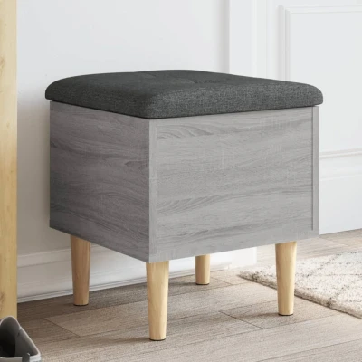 Afbeelding van Opbergbankje 42x42x46 cm bewerkt hout grijs sonoma eikenkleurig