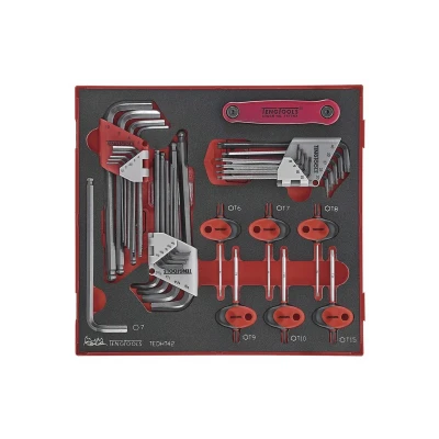 Afbeelding van TengTools TEDHT42 Sleutelset HEX TX Foam2 tray 42 delig