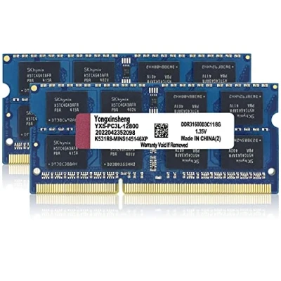 Afbeelding van DDR3L/DDR3 16 GB Kit (8 GBx2) Laptop RAM 1600 MHz PC3L 12800 / SODIMM Non ECC Unbuffered 1,35 V 1,5 2Rx8 Dual Rank 204 Pin CL11 Notebook Memory Computer Upgrade (blauw)
