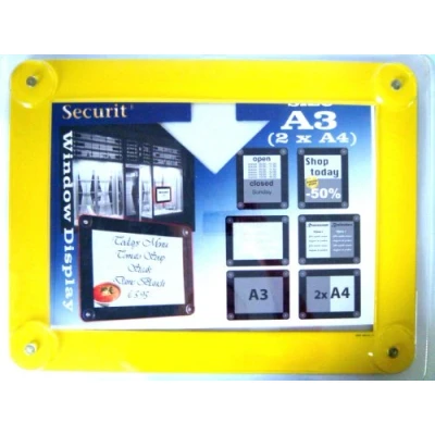 Afbeelding van Raamdisplay posterframe Securit, A3, Geel