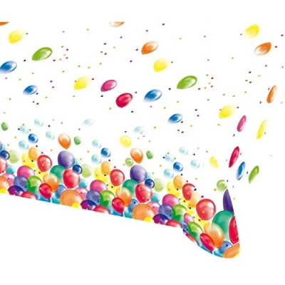 Afbeelding van Amscan Tafelkleed Ballonnen 120 X 180 Wit