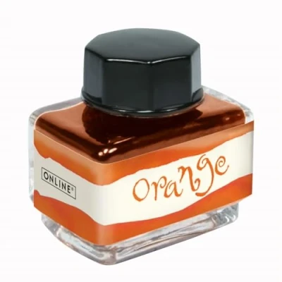 Afbeelding van ONLINE Oranje inkt, 15 ml inktglas, kleurrijke vulinkt voor kalligrafie, handlettering, schrijfinkt, inkttank converter, navulinkt op waterbasis