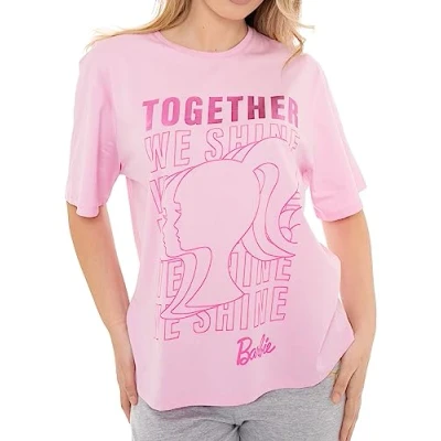 Afbeelding van Barbie Dames T shirt Katoenen voor Zomer Officiële goederen, Roze